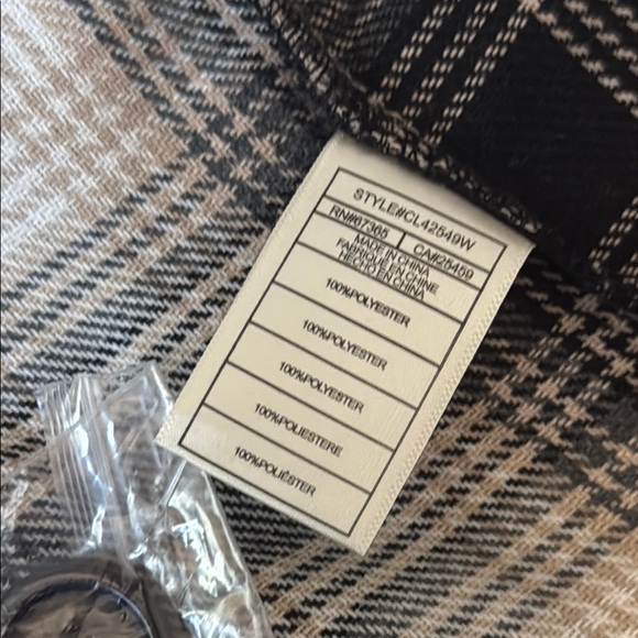 Steve Madden BB Dakota Black and Cream Checkered Shacket - Picture 5 of 5